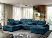 Großes, modernes U-förmiges Sofa in einem eleganten Wohnzimmer, Perspektive von vorne links.