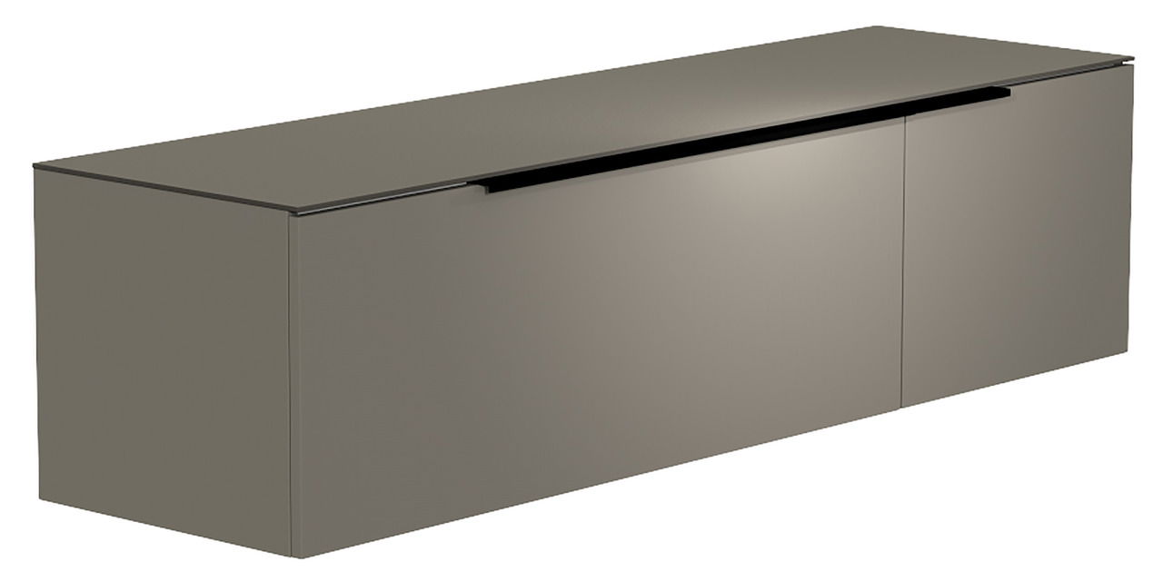Moderano Hänge-Lowboard BORMIO Hängendes Lowboard der Serie BORMIO in grauer Farbe, seitliche Perspektive