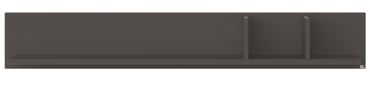 Set one by Musterring Wandboard TACOMA Frontale Ansicht eines modernen, dunkelgrauen Wandboards mit zwei vertikalen Trennwänden.