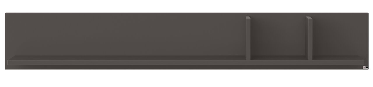 Set one by Musterring Wandboard TACOMA Frontale Ansicht eines modernen, dunkelgrauen Wandboards mit zwei vertikalen Trennwänden.