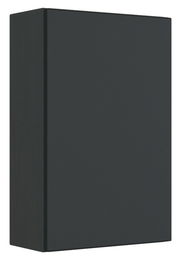 Schwarzer Hängeschrank in seitlicher Perspektive