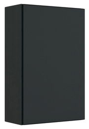 Schwarzer Hängeschrank in seitlicher Perspektive