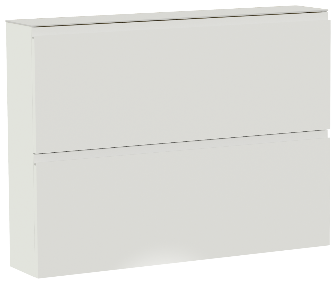 Moderano Hängeschuhschrank LECCO Moderner Hängeschuhschrank in Weiß mit zwei Klappen, seitliche Perspektive