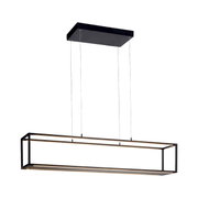 Moderne schwarze Pendelleuchte CONTURA von Paul Neuhaus, rechteckiges Design, seitliche Perspektive