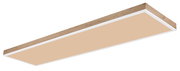 Rechteckige Deckenleuchte mit Holzrahmen, seitliche Perspektive