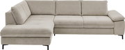 Beige Eckgarnitur mit modernem Design, Ansicht von vorne links