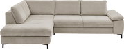 Beige Eckgarnitur mit modernem Design, Ansicht von vorne links