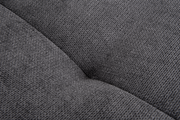 Nahaufnahme der grauen Stoffstruktur der Hockerbank FELLINI II, zeigt die Textur und Detailansicht des Materials.