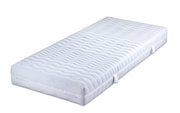 Koudschuimmatras van 90 x 200 cm in schuin perspectief, wit oppervlak met golvend patroon