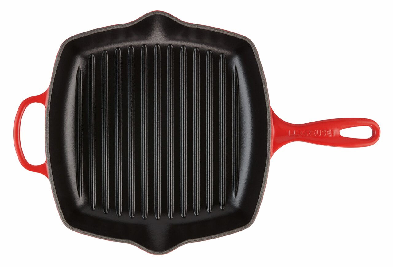 Grillpan 26 cm kersenrood, bovenaanzicht
