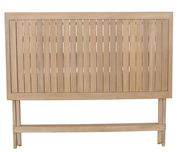 Holz-Klapptisch in Frontansicht mit vertikalen Lamellen.