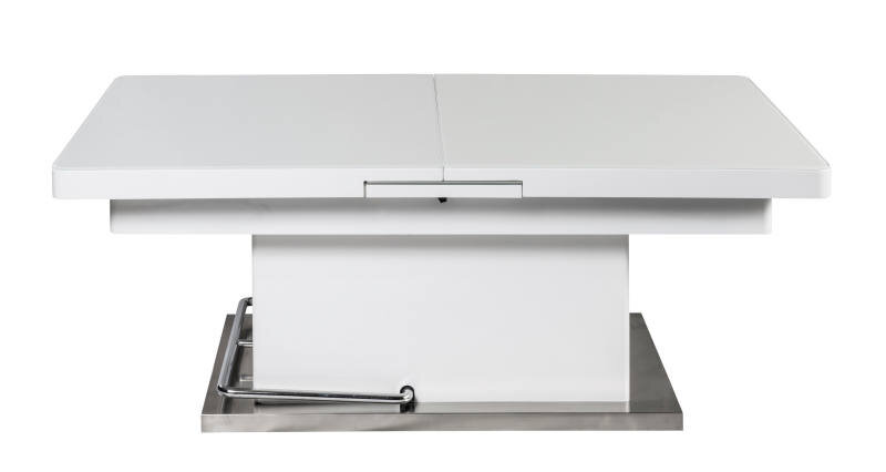 StepOne Funktions-Couchtisch MARY Moderner weißer Funktions-Couchtisch mit rechteckiger Form, seitliche Ansicht.