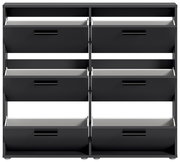 Schuhkipper mit sechs Fächern in schwarzer Farbe, frontale Ansicht
