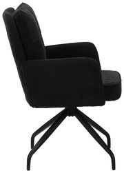 Schwarzer Schwingstuhl mit Armlehnen, seitliche Ansicht