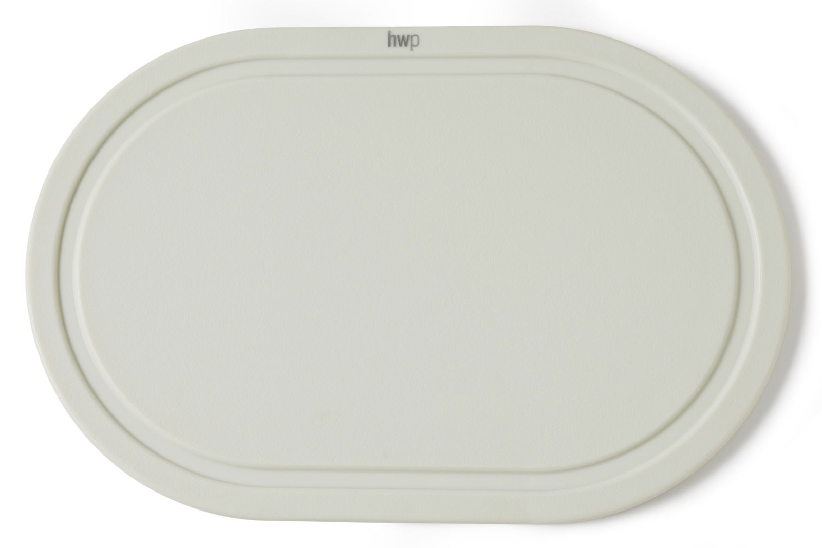 Ovales Schneidbrett aus hellem Material, Draufsicht