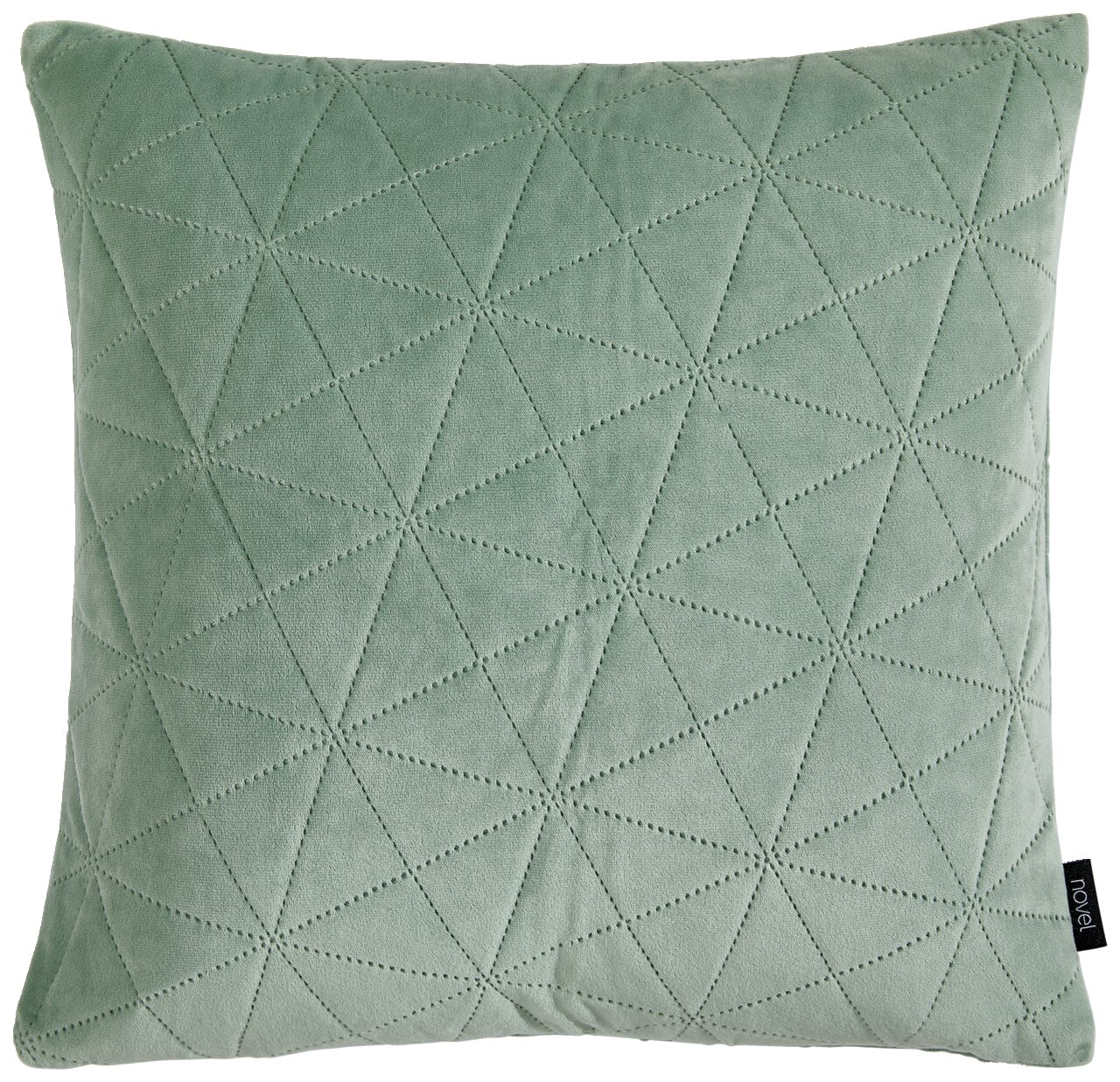 Novel Kussensloop Groene kussenhoes met geometrisch patroon, vooraanzicht