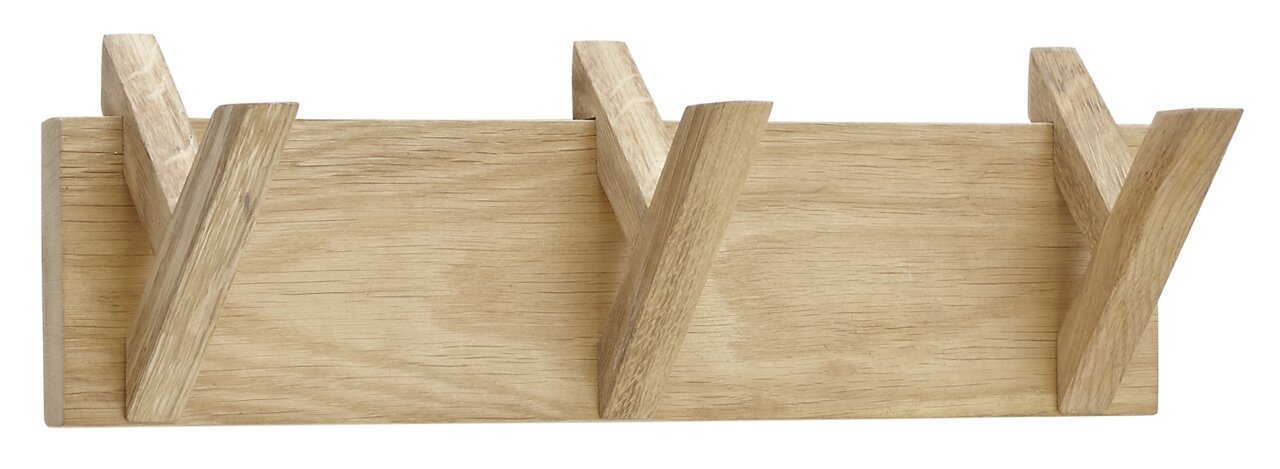 Linea Natura Hakenleiste BANTRY Hakenleiste aus Holz mit drei Haken, frontal betrachtet