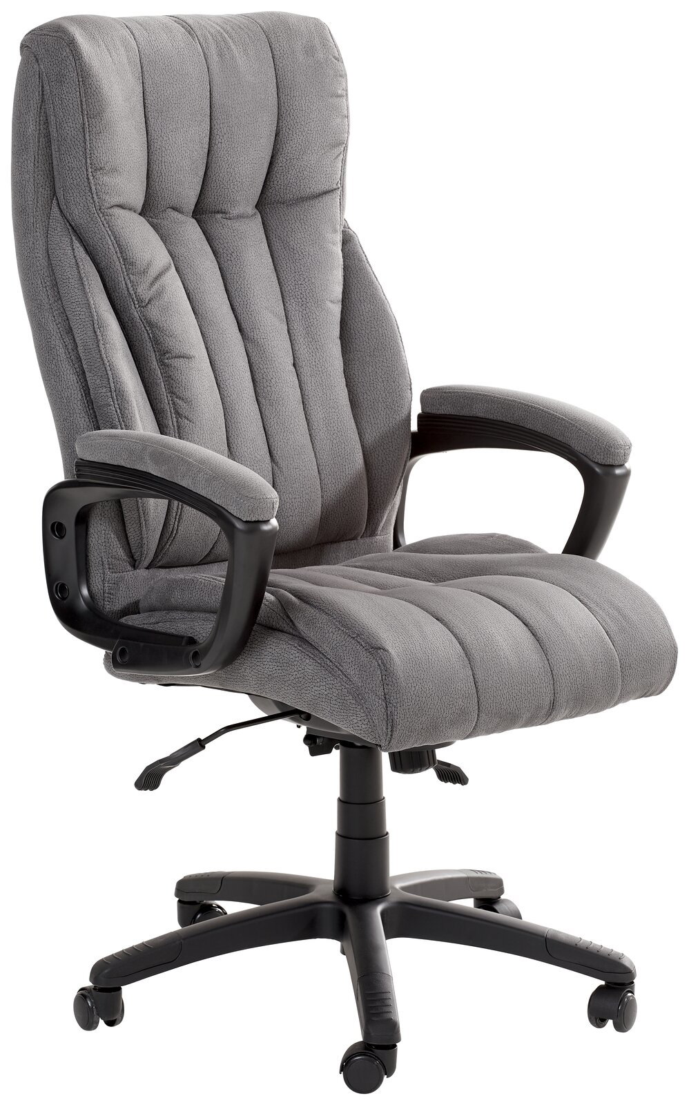 Venda Chefsessel JONAS XXL Grauer Chefsessel mit gepolsterten Armlehnen und Rollen, seitliche Perspektive
