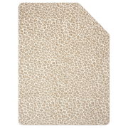 Leopardengemusterte Wohndecke in Beige und Weiß, Draufsicht