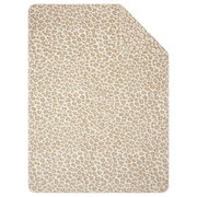Leopardengemusterte Wohndecke in Beige und Weiß, Draufsicht
