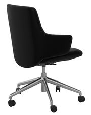 Schwarzer Stressless Drehstuhl MINT mit verchromtem Fußkreuz, seitliche Rückansicht