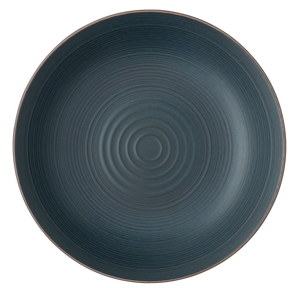 Thomas Speiseteller NATURE Draufsicht auf einen tiefen, dunkelblauen Teller mit konzentrischen Kreisen.