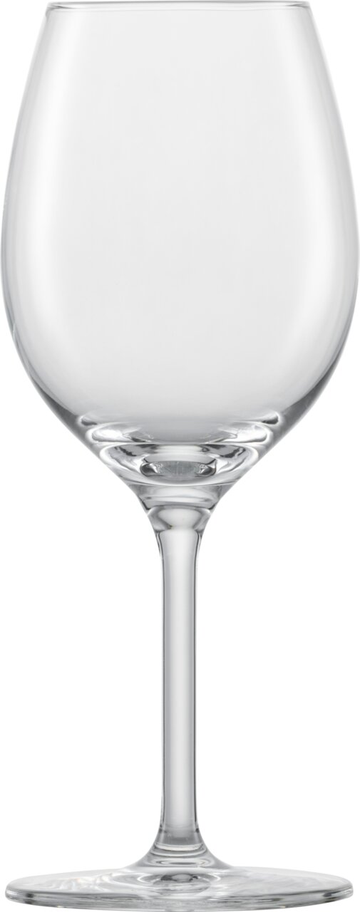 Witwijnglas van helder glas, van voren gefotografeerd