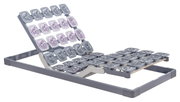 Verstellbarer Systemrahmen 80x200 mit flexiblen Tellerelementen, seitliche Perspektive