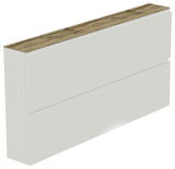 XL-Hängeschuhschrank mit zwei Klappen in Weiß mit Holzoberfläche, seitliche Perspektive