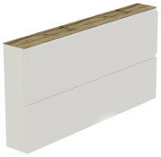 XL-Hängeschuhschrank mit zwei Klappen in Weiß mit Holzoberfläche, seitliche Perspektive