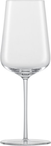Chardonnayglas aus klarem Glas, frontal fotografiert