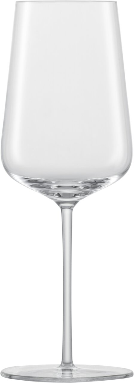 Chardonnayglas aus klarem Glas, frontal fotografiert