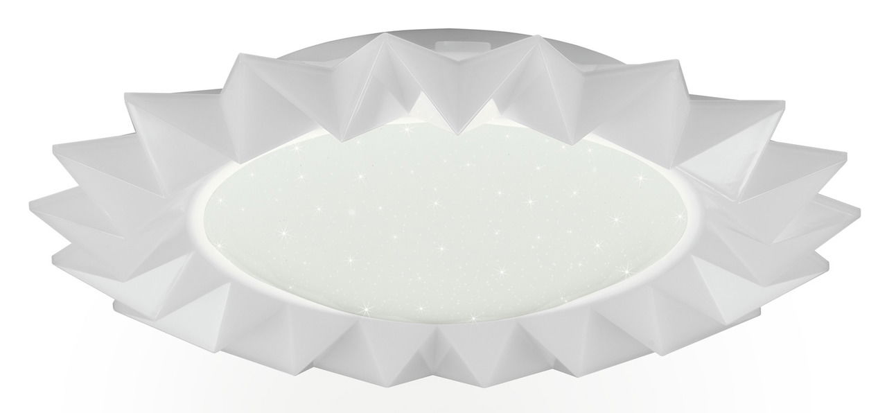 LED-Deckenleuchte SUNFLOWER mit sternenklarem Effekt, von unten betrachtet