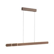 Moderne Pendelleuchte ADRIANA ROUND in Holzoptik, seitliche Perspektive