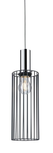 Hängelampe mit Metallkäfig-Design, seitliche Perspektive