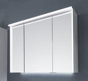 Spiegelschrank mit drei Türen und integrierter Beleuchtung, Frontalansicht