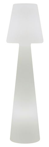 LED Outdoor Stehlampe Lola 165 in Frontalansicht, modernes und schlichtes Design in Weiß.