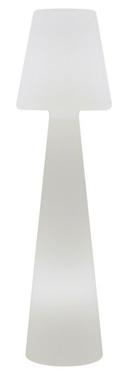 LED Outdoor Stehlampe Lola 165 in Frontalansicht, modernes und schlichtes Design in Weiß.