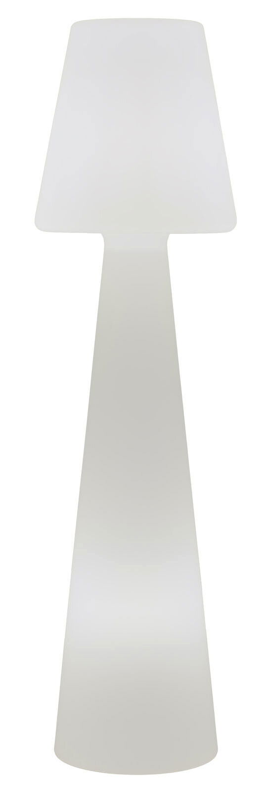 LED Outdoor Stehlampe Lola 165 in Frontalansicht, modernes und schlichtes Design in Weiß.