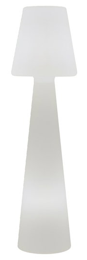 LED Outdoor Stehlampe Lola 165 in Frontalansicht, modernes und schlichtes Design in Weiß.