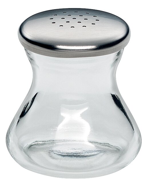 Pfefferstreuer WAGENFELD H 4,5 aus Glas mit Edelstahl-Deckel, Ansicht von vorne
