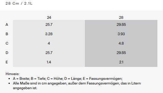 Tarte-Form 28cm Azure, seitliche Perspektive, 2.1 Liter Fassungsvermögen