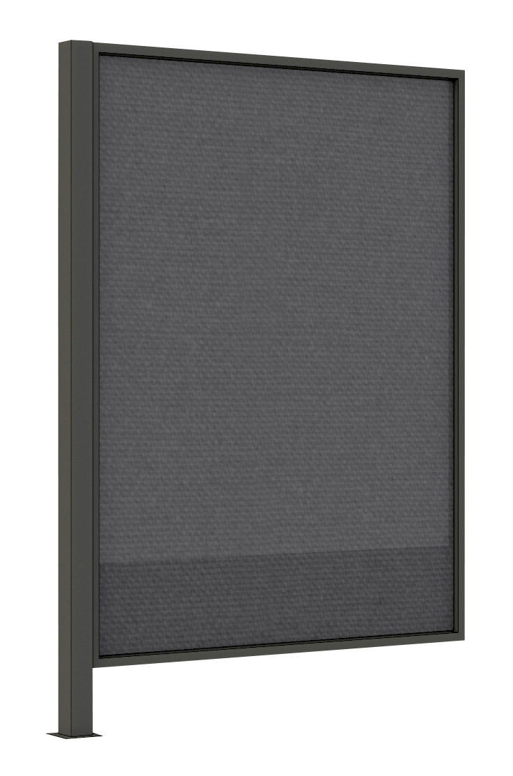 Siena Garden Sichtschutz Ranotex SCHATTENMANUFAKTUR Sichtschutz aus grauem Material mit stabilem Rahmen, seitliche Perspektive
