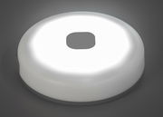 Runde LED-Lichterkette BENNI aus der Vogelperspektive, leuchtend und modern gestaltet.