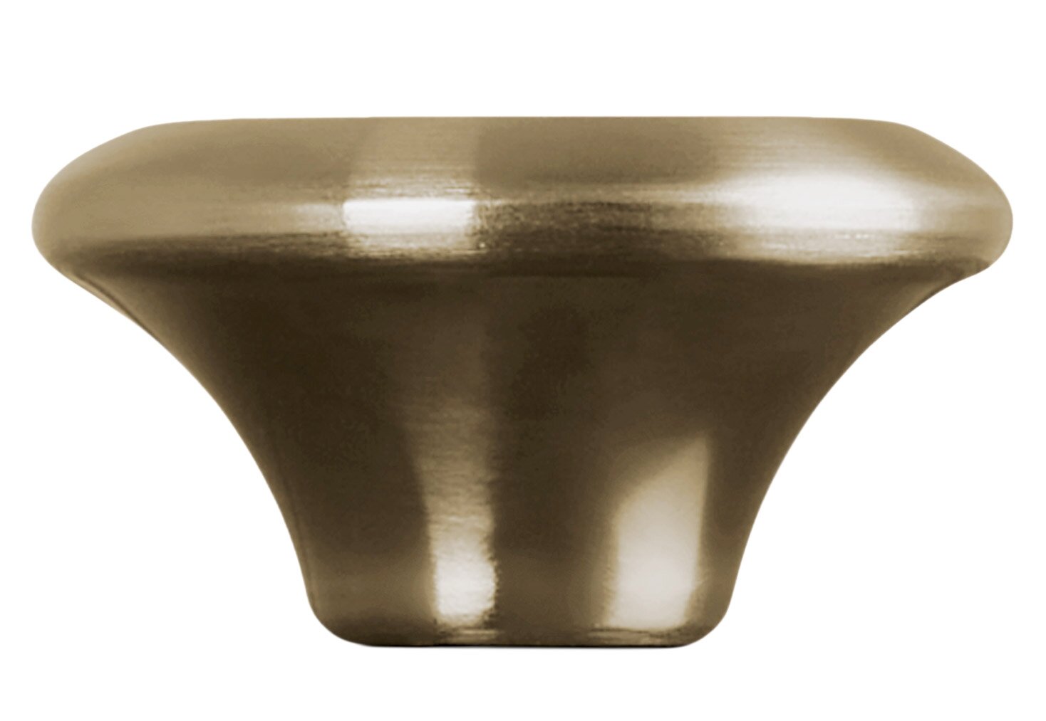 Deckelknopf in Hellgold, seitliche Perspektive, 5,7 cm Durchmesser