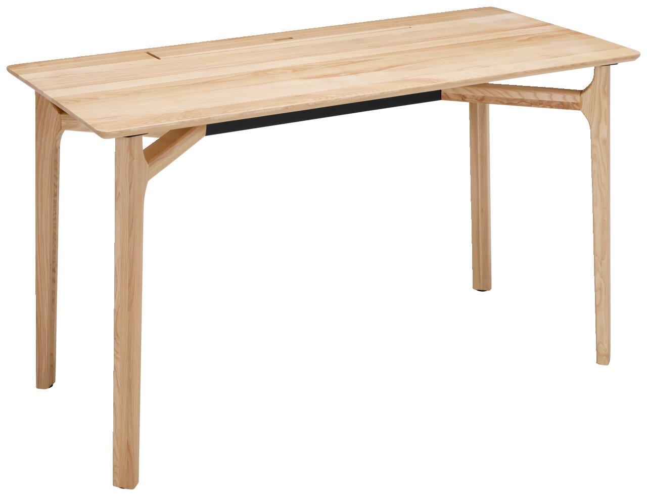 Linea Natura Schreibtisch SOPHIA Moderner Schreibtisch aus hellem Holz, seitliche Perspektive