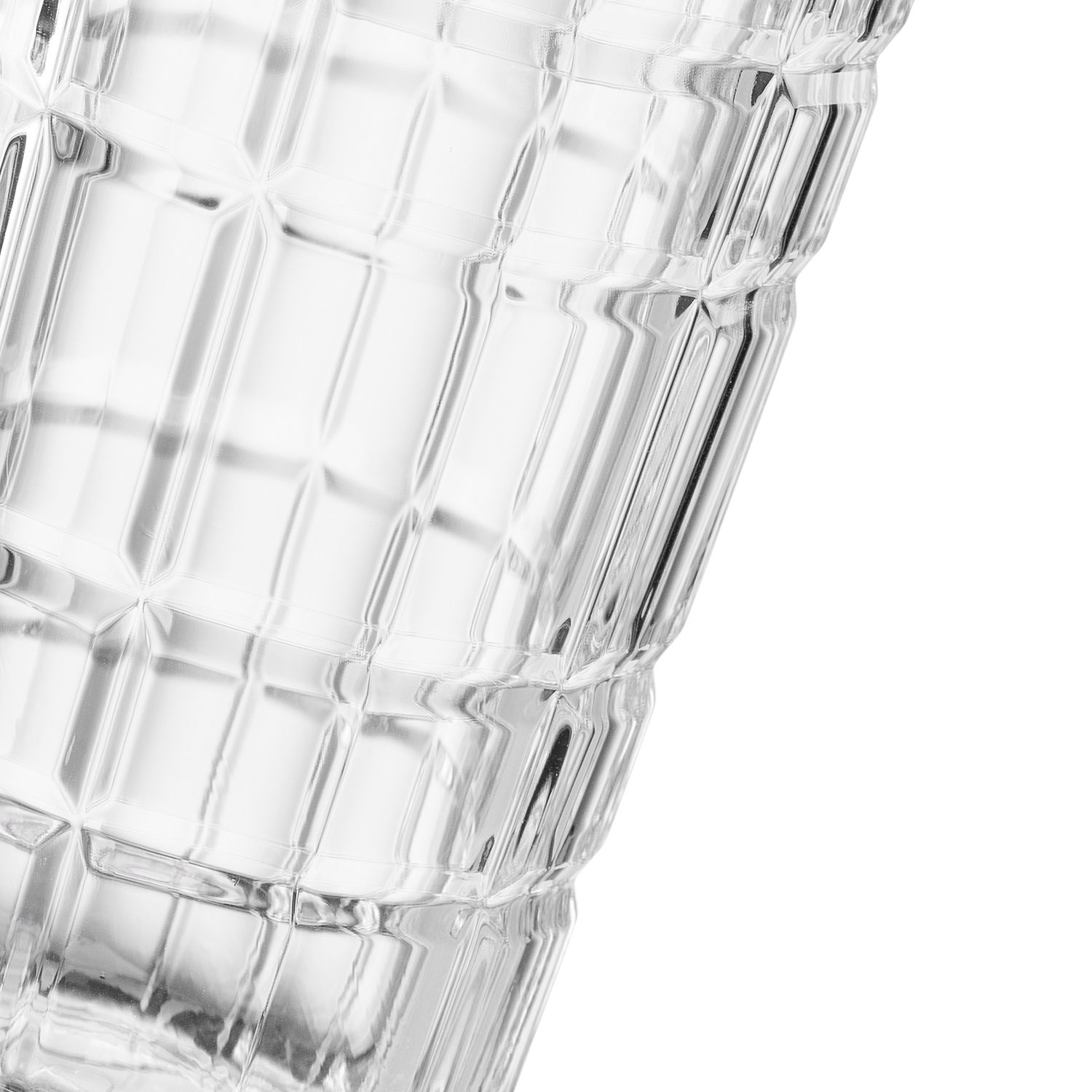 Nahaufnahme eines Longdrinkglases SPIRITII 400ml mit strukturiertem Glasdesign.