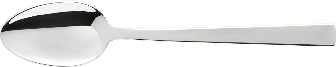 Polierter Löffel aus Edelstahl, seitliche Ansicht
