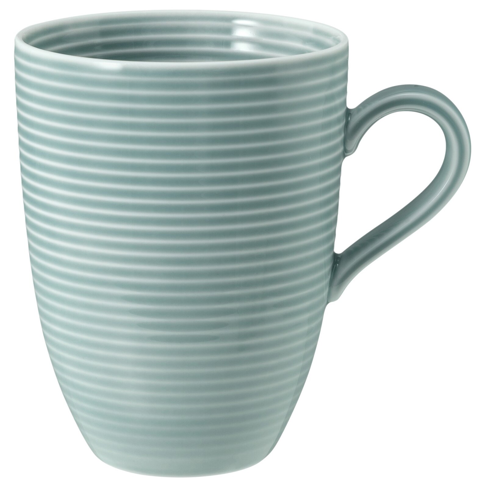 Seltmann Weiden Kaffeebecher BEAT Grauer Becher mit Henkel, 0,35l, seitliche Perspektive