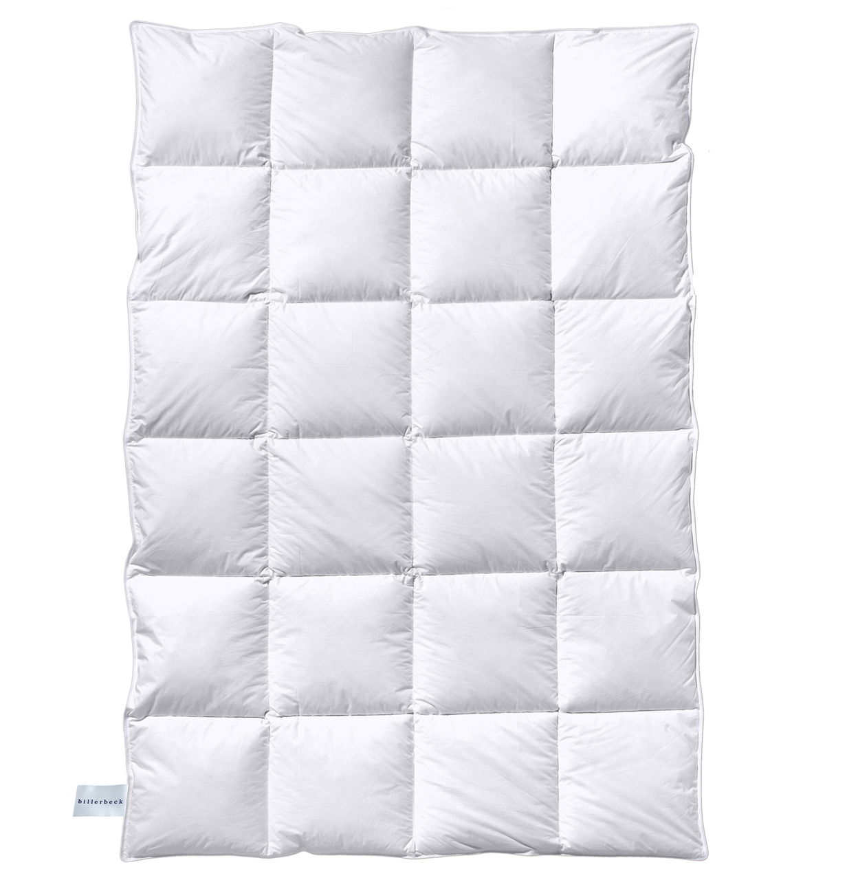Daunendecke POLARSTERN von oben, ca. 135x200 cm, weiß, mit quadratischer Steppung.